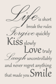 Tekst op canvas ecru