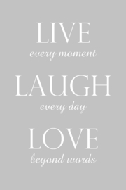 Live laugh love op canvas