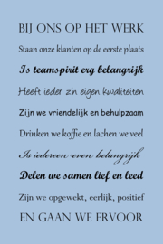 Bij ons op het werk op canvas