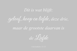Geloof hoop en liefde op canvas