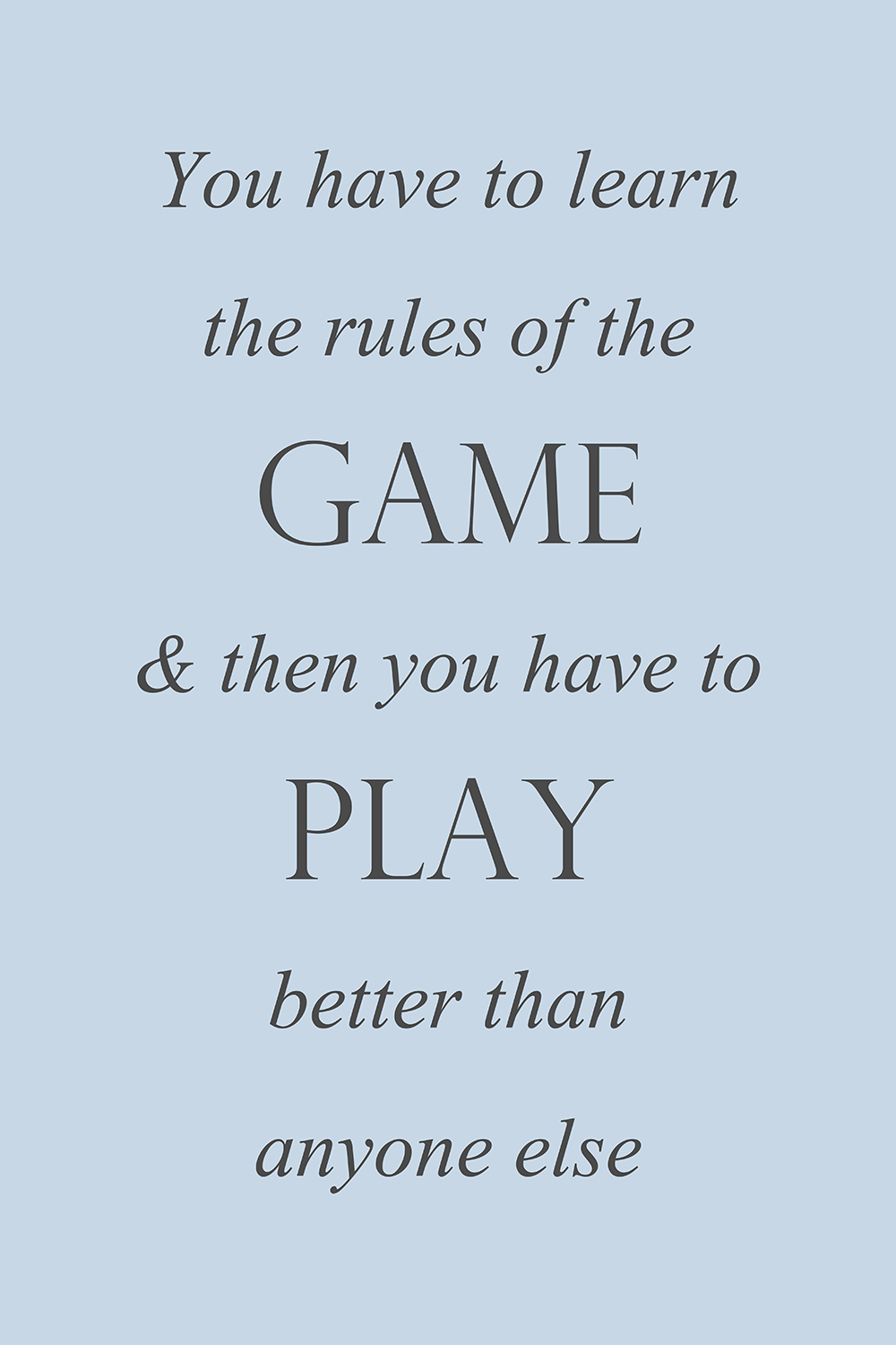 Rules of the Game op canvas blauw