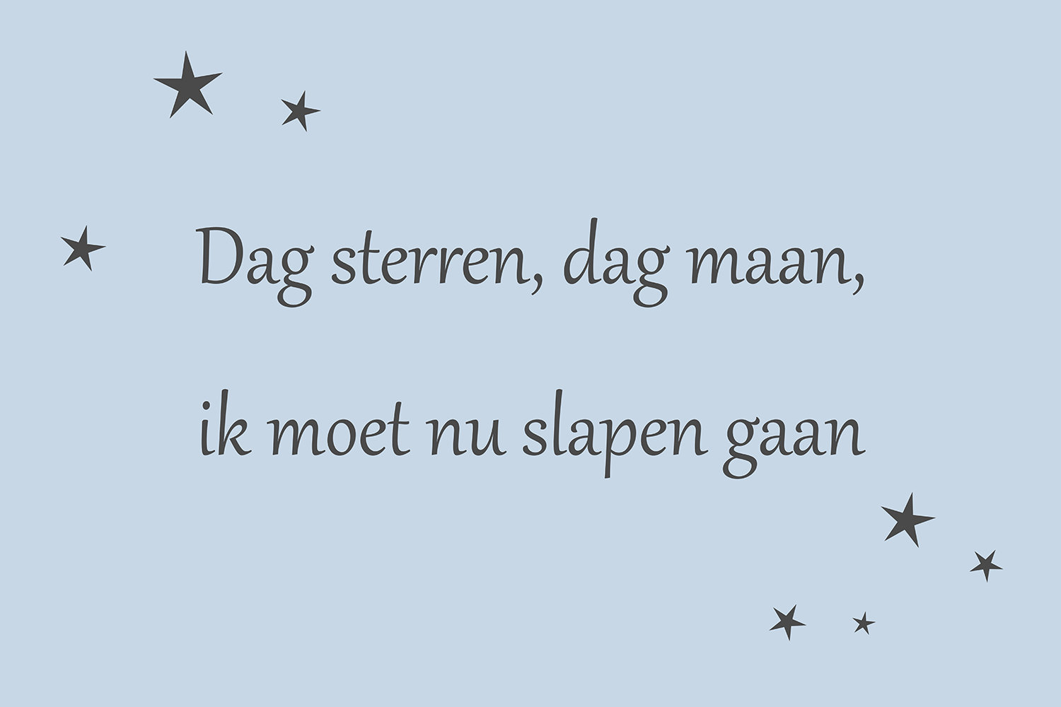 Dag sterren, dag maan op canvas blauw