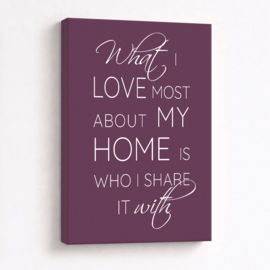 Tekst op canvas aubergine