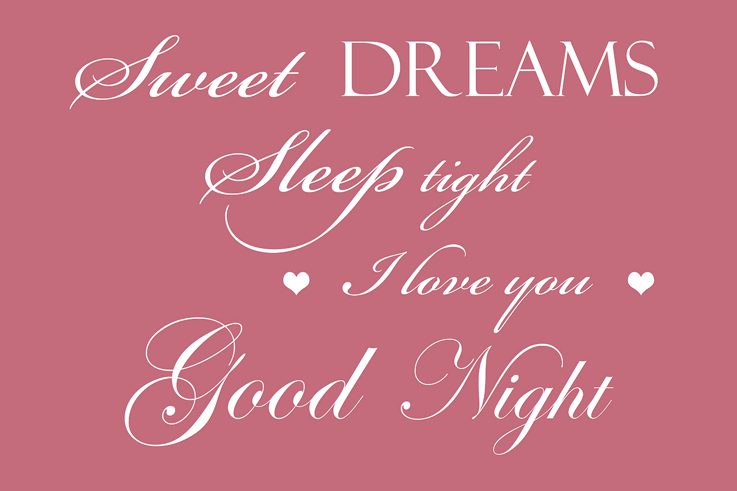 Sweet dreams op canvas roze