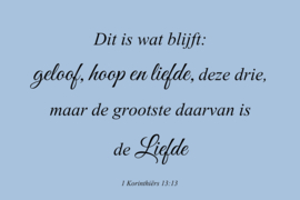 Geloof hoop en liefde op canvas