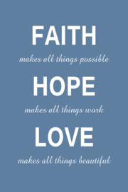 Tekst op canvas donkerblauw