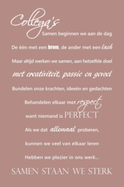 Tekst op canvas oudroze