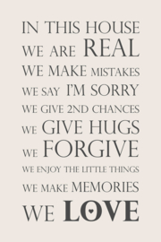 Tekst op canvas ecru