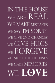 Tekst op canvas aubergine