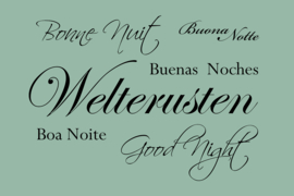 Welterusten op canvas groen
