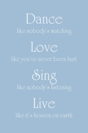 Tekst op canvas blauw