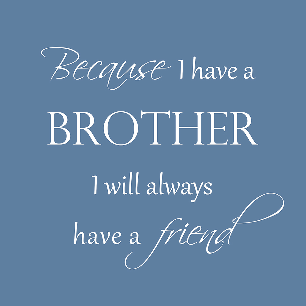 Because I have a brother op canvas blauw