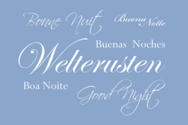 Welterusten op canvas blauw