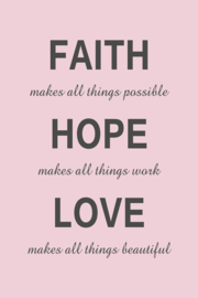 Tekst op canvas lichtroze