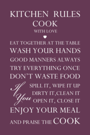 Tekst op canvas aubergine