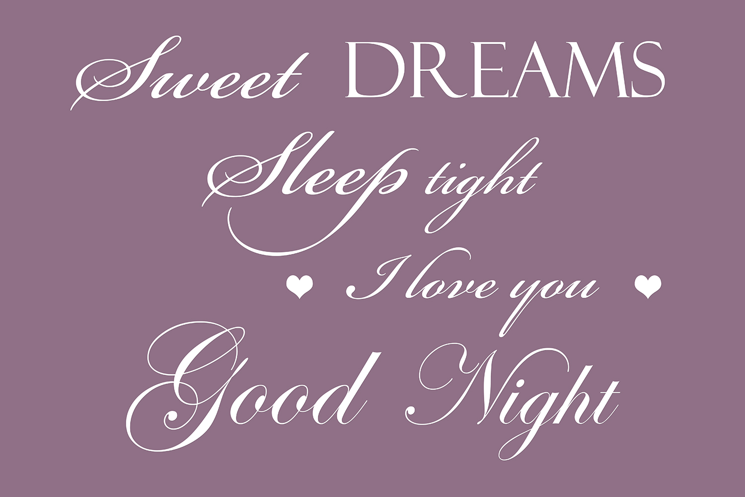 Sweet dreams op canvas paars