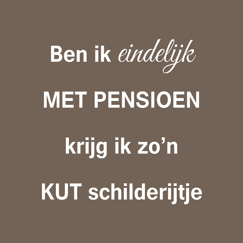 Ben ik eindelijk met pensioen op canvas