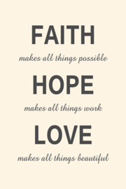 Tekst op canvas crème wit