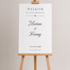 Welkomstbord bruiloft – Liefdevol