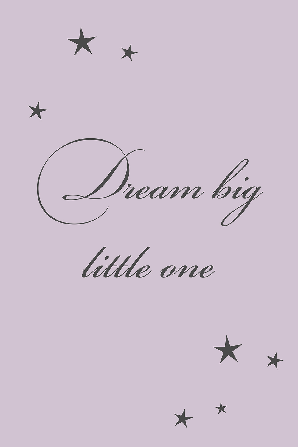 Dream big little one op canvas paars