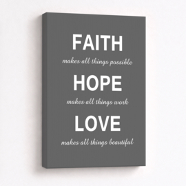 Tekst op canvas donkergrijs