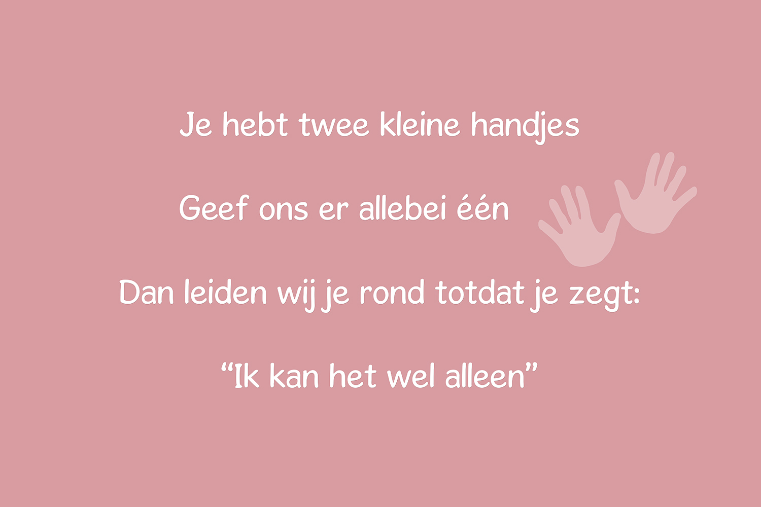 Twee kleine handjes op canvas roze