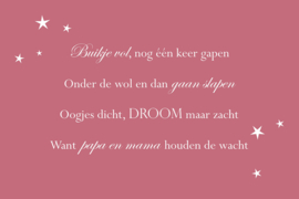 Tekst op canvas donkerroze