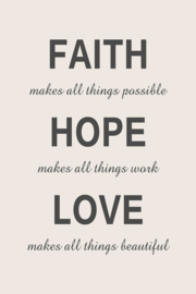 Tekst op canvas ecru