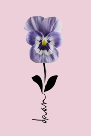 Geboortebloem februari op canvas