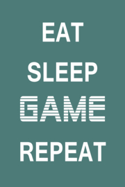 Eat Sleep Game Repeat op canvas groen