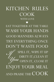 Tekst op canvas olijfgroen