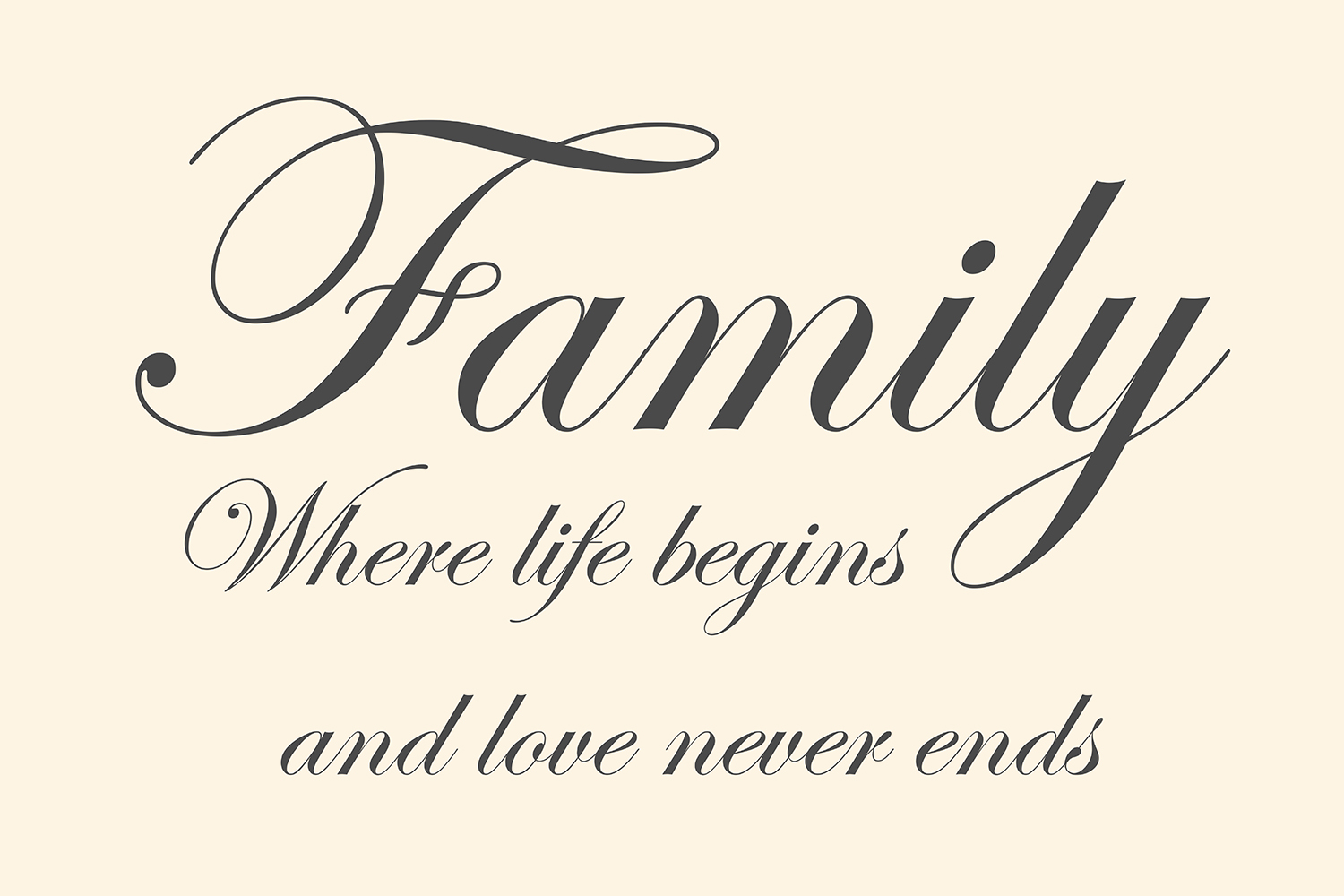 Family where life begins op canvas wit
