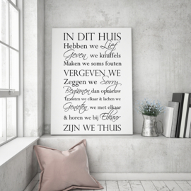 In dit huis op canvas