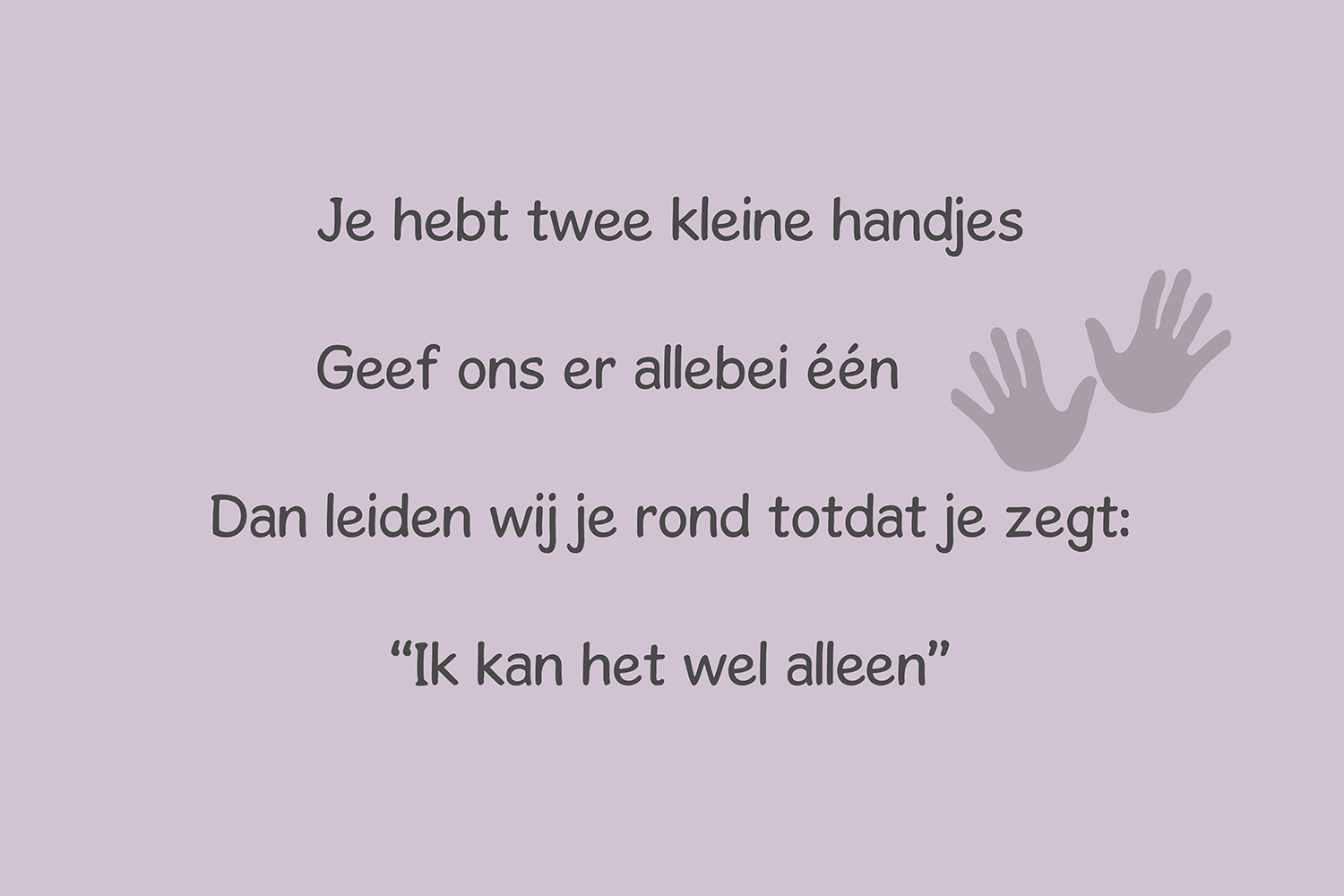 Twee kleine handjes op canvas paars