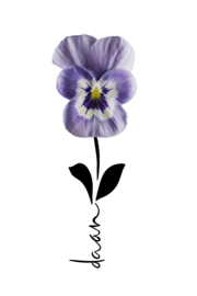 Geboortebloem februari op canvas