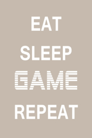 Eat Sleep Game Repeat op canvas