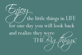 Enjoy the little things op canvas groen