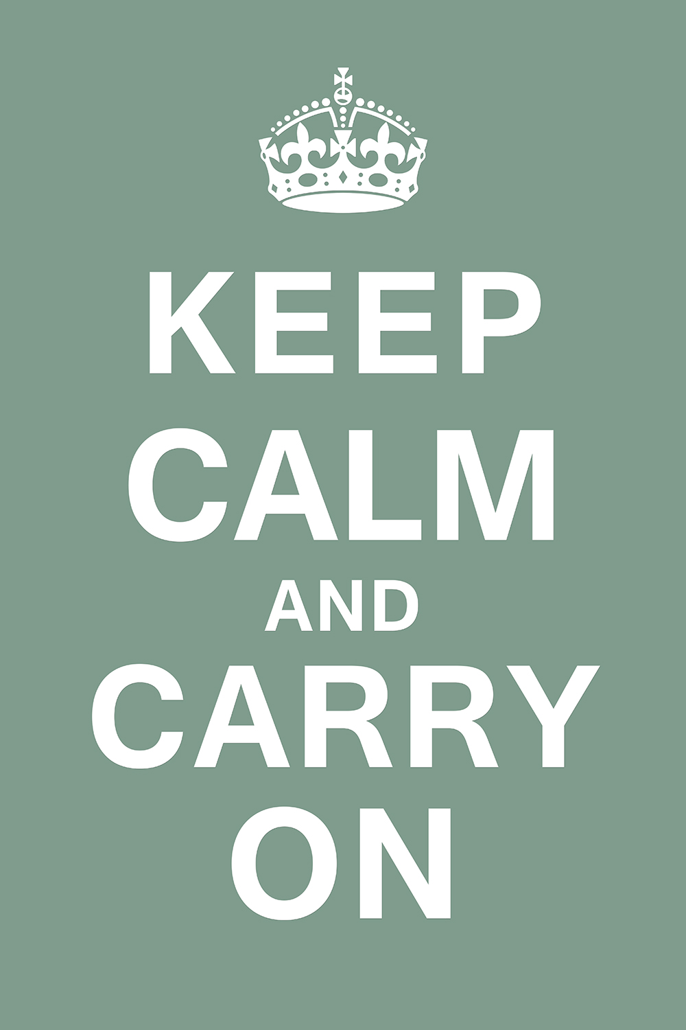 Keep calm and carry on op canvas groen