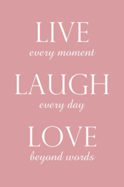 Tekst op canvas roze