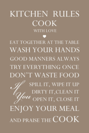 Kitchen rules op canvas