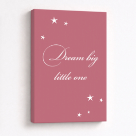 Tekst op canvas donkerroze