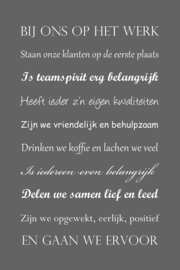 Bij ons op het werk op canvas