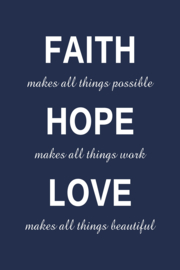 Tekst op canvas nachtblauw