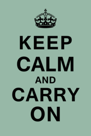 Keep calm and carry on op canvas groen