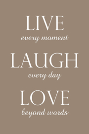 Live laugh love op canvas