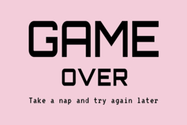 Game Over op canvas roze
