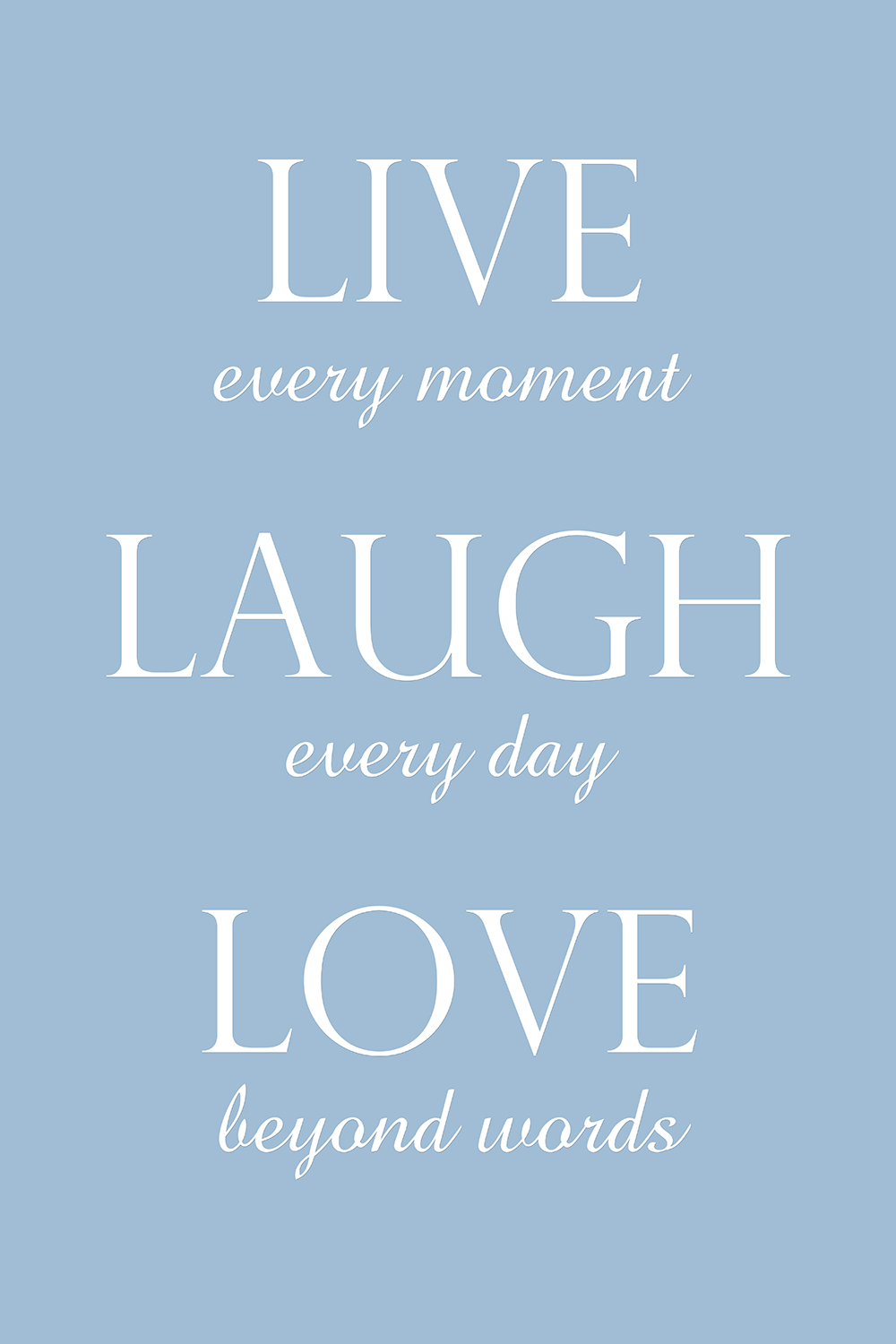 Live laugh love op canvas blauw