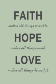 Tekst op canvas lichtgroen