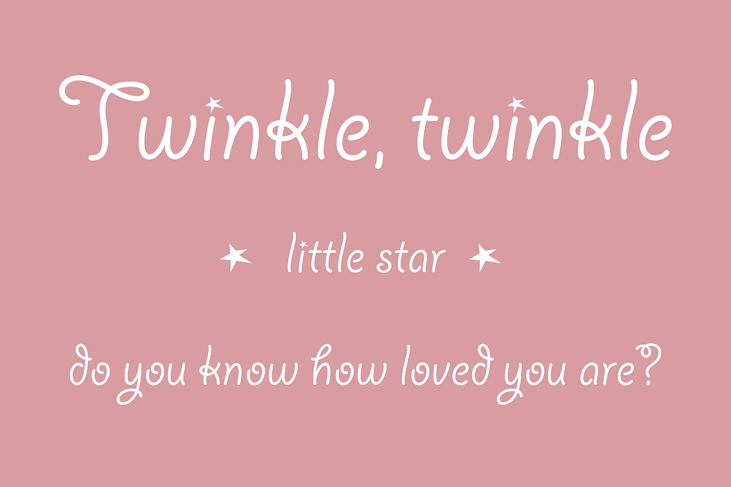 Twinkle twinkle little star op canvas roze