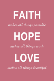 Tekst op canvas donkerroze